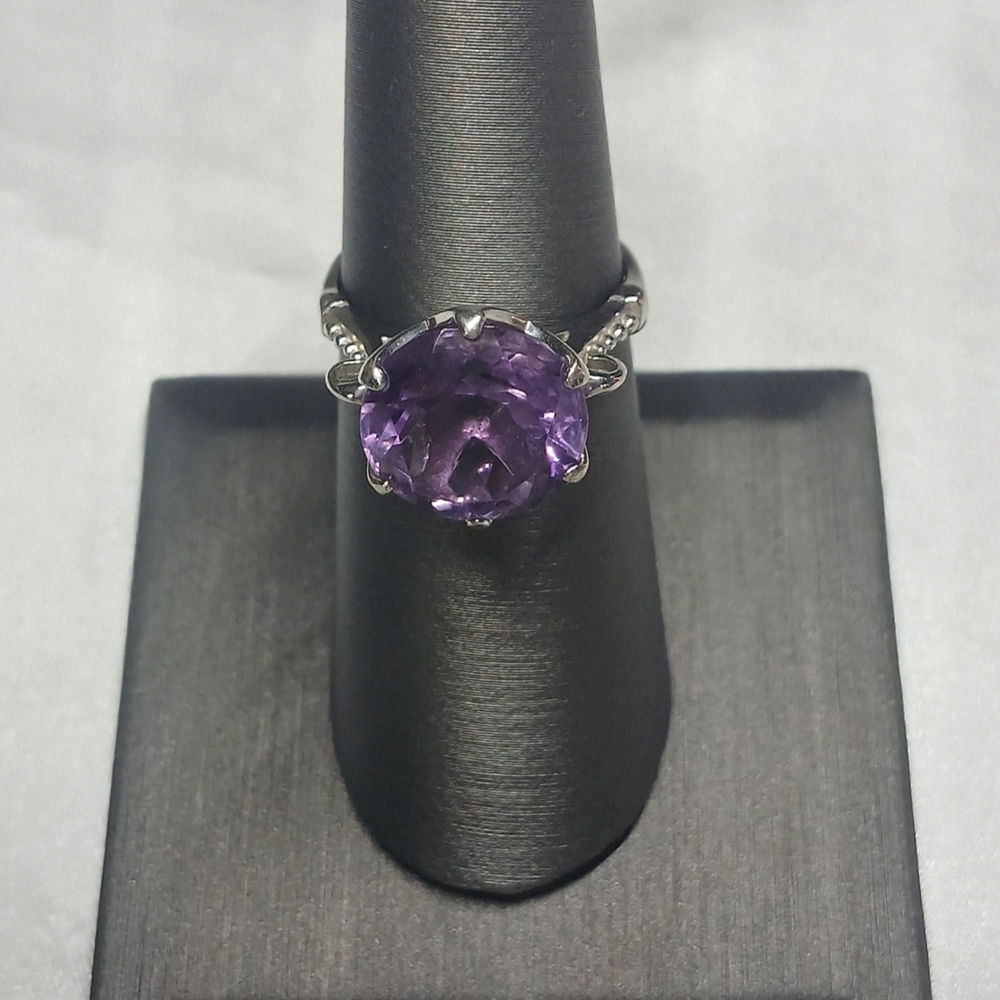 Purple Amethyst 925 Sterling Silver Ring, Size 6.5, 7. - Picture 4 of 10